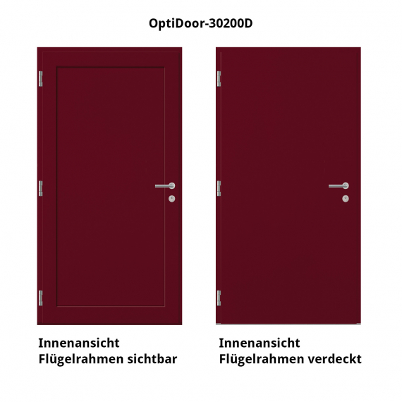 Haustür Aluminium RC2 OptiDoor Design 30200D Weinrot 3005