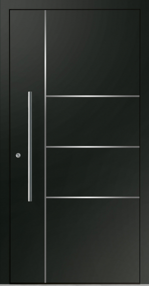 Haustür Aluminium RC2 OptiDoor Design 30200D Tiefschwarz 9005