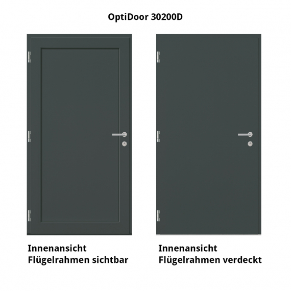 Haustür Aluminium RC2 OptiDoor Design 30200D Holzdekor Rustikal / Anthrazitgrau 7016