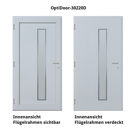 Haustür Aluminium RC2 OptiDoor Design 30220D Weißaluminium 9006