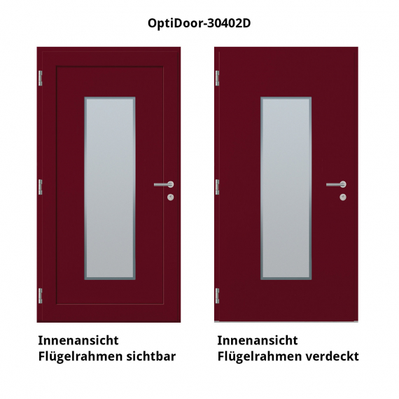 Haustür Aluminium RC2 OptiDoor Design 30402D Weinrot 3005