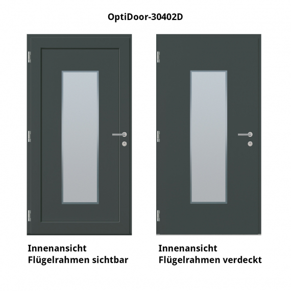 Haustür Aluminium RC2 OptiDoor Design 30402D Holzdekor Rustikal / Anthrazitgrau 7016