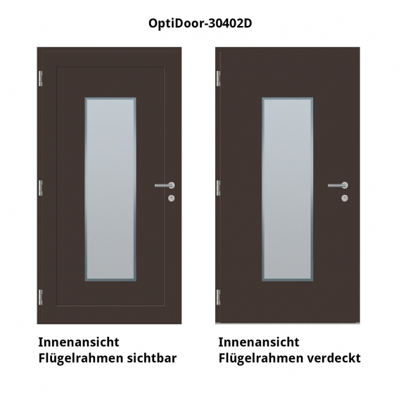 Haustür Aluminium RC2 OptiDoor Design 30402D Graubraun 8019