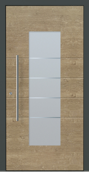 Haustür Aluminium RC2 OptiDoor Design 30481D Holzdekor Cottage / Anthrazitgrau 7016