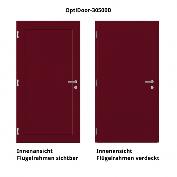 Haustür Aluminium RC2 OptiDoor Design 30500D Weinrot 3005