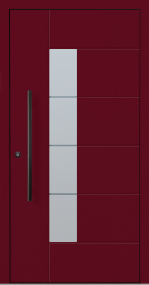 Haustür Aluminium RC2 OptiDoor Blackline 30555D Weinrot 3005