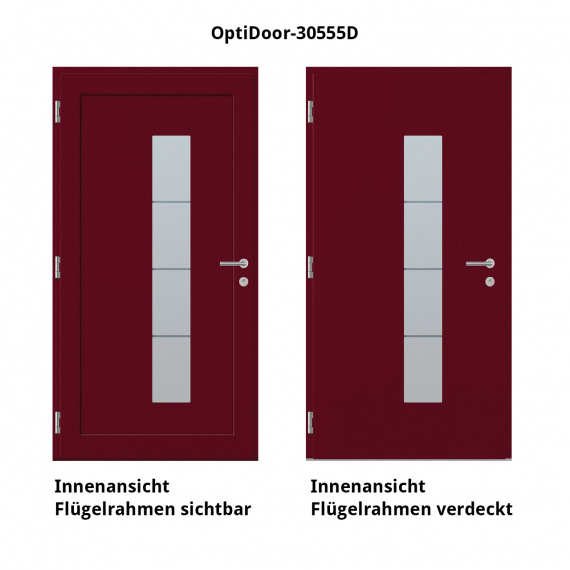 Haustür Aluminium RC2 OptiDoor Design 30555D Weinrot 3005