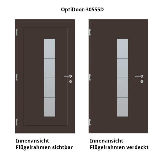 Haustür Aluminium RC2 OptiDoor Design 30555D Graubraun 8019