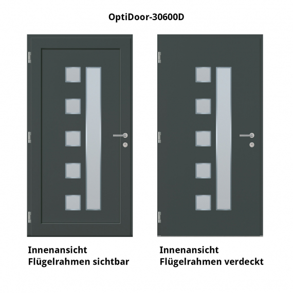 Haustür Aluminium RC2 OptiDoor Design 30600D Anthrazitgrau 7016