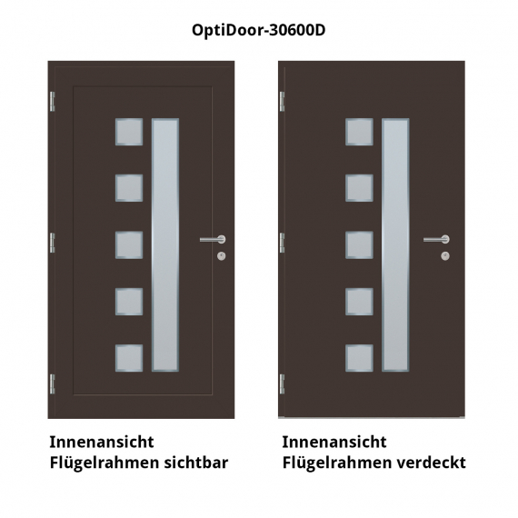 Haustür Aluminium RC2 OptiDoor Design 30600D Graubraun 8019