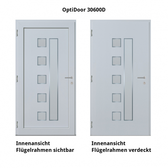 Haustür Aluminium RC2 OptiDoor Design 30600D Weißaluminium 9006