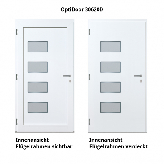 Haustür Aluminium RC2 OptiDoor Design 30620D Holzdekor Rustikal / Anthrazitgrau 7016