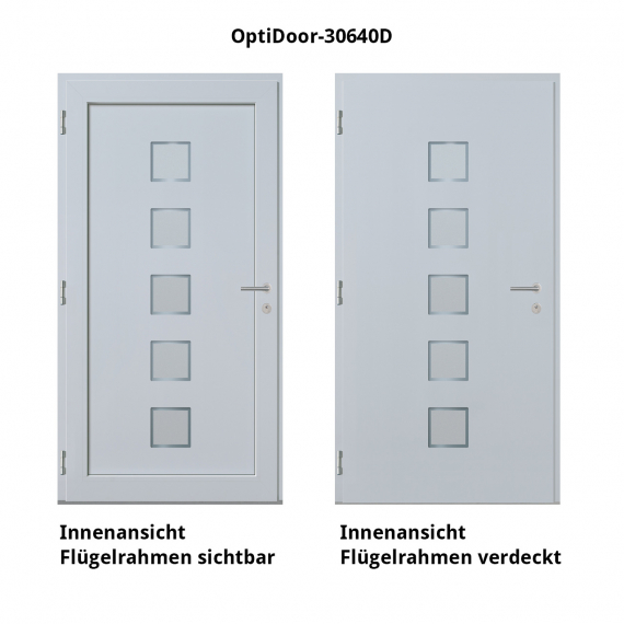 Haustür Aluminium RC2 OptiDoor Design 30640D Weißaluminium 9006