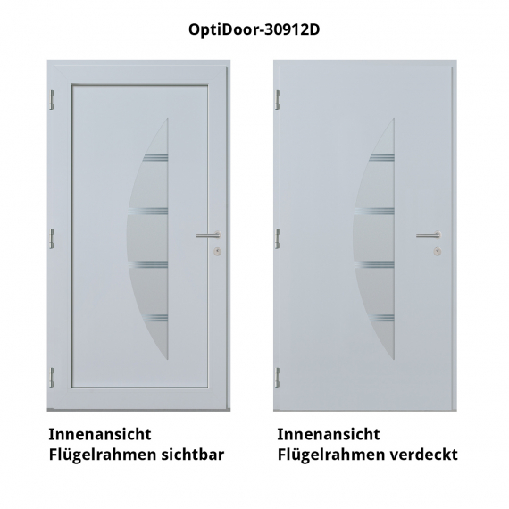 Haustür Aluminium RC2 OptiDoor Design 30912D Weißaluminium 9006