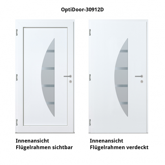 Haustür Aluminium RC2 OptiDoor Design 30912D Holzdekor Alpin / Anthrazitgrau 7016