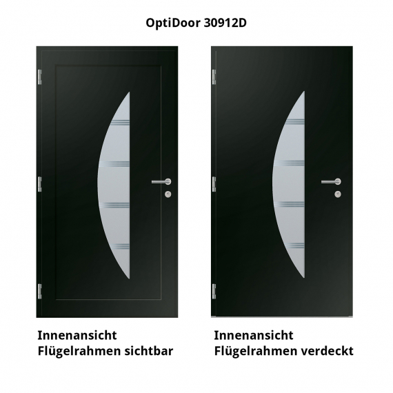 Haustür Aluminium RC2 OptiDoor Design 30912D Tiefschwarz 9005