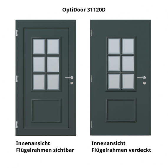 Haustür Aluminium RC2 OptiDoor Design 31120D DB 703