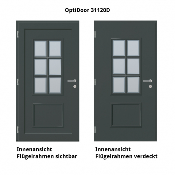 Haustür Aluminium RC2 OptiDoor Design 31120D Anthrazitgrau 7016