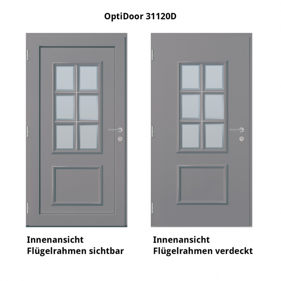 Haustür Aluminium RC2 OptiDoor Design 31120D Graualuminium 9007