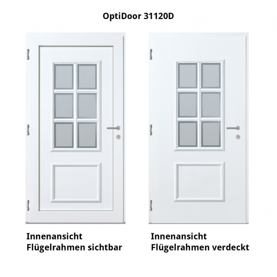 Haustür Aluminium RC2 OptiDoor Design 31120D Weißaluminium 9006