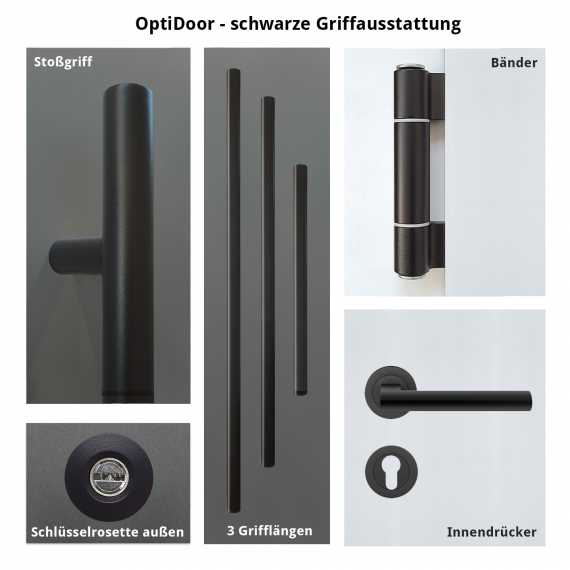 Haustür Aluminium RC2 OptiDoor Blackline 30640D Verkehrsweiß 9016