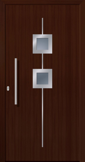 Haustür Kunststoff SecuDoor Design 10529D Nussbaum