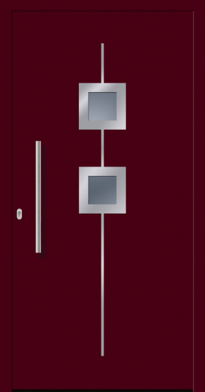 Haustür Kunststoff SecuDoor Design 10529D Weinrot