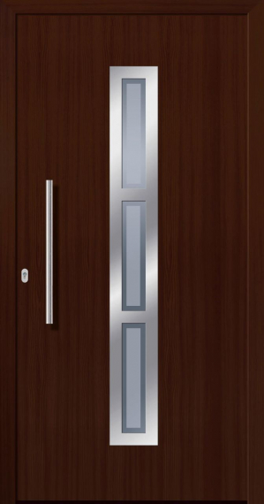 Haustür Kunststoff SecuDoor Design 10563D-2 Nussbaum