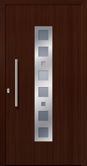 Haustür Kunststoff SecuDoor Design 10580D Nussbaum