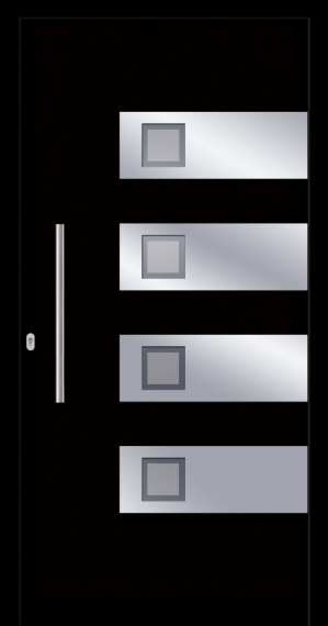 Haustür Kunststoff SecuDoor Design 10805D-2 Schwarzbraun