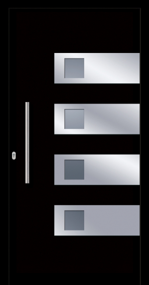 Haustür Kunststoff SecuDoor Design 10805D Schwarzbraun