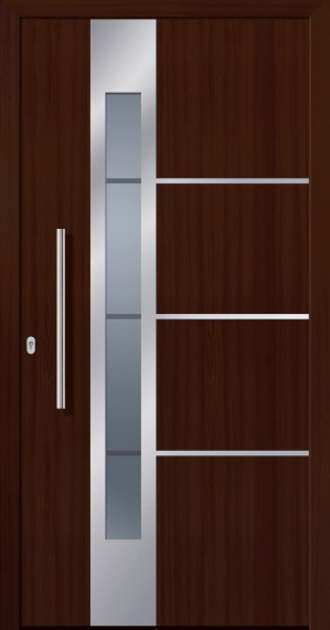 Haustür Kunststoff SecuDoor Design 10841D-2 Nussbaum