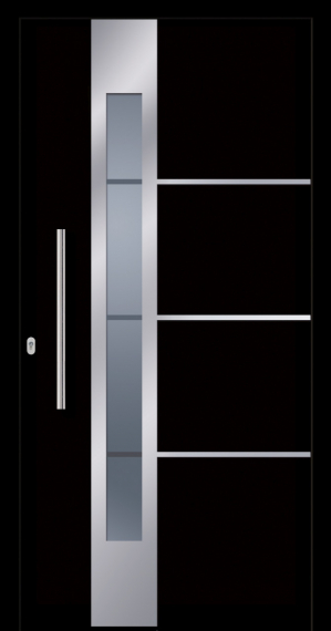 Haustür Kunststoff SecuDoor Design 10841D-2 Schwarzbraun