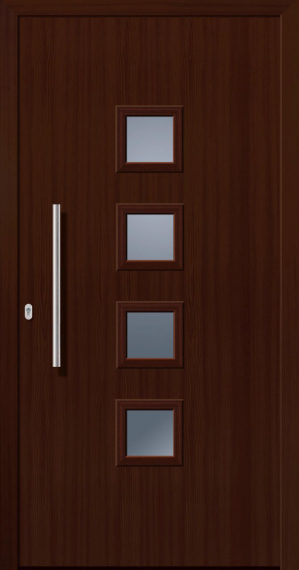 Haustür Kunststoff SecuDoor Design 11040D Nussbaum