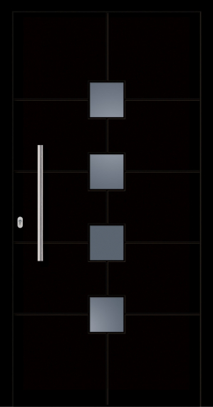 Haustür Kunststoff SecuDoor Design 11131D Schwarzbraun