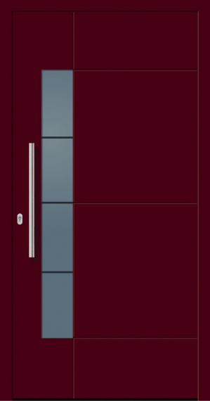 Haustür Kunststoff SecuDoor Design 11164D-2 Weinrot