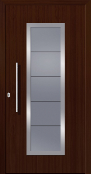 Haustür Kunststoff SecuDoor Design 11212D-2 Nussbaum