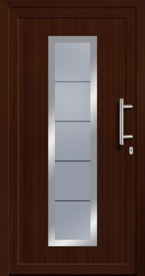 Haustür Kunststoff SecuDoor Exclusiv 10840LE-2 Nussbaum