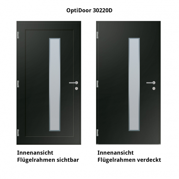 Haustür Aluminium RC2 OptiDoor Design 30220D Tiefschwarz 9005