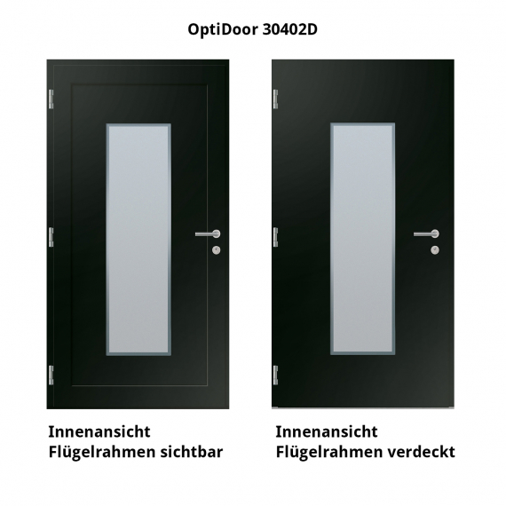 Haustür Aluminium RC2 OptiDoor Design 30402D Tiefschwarz 9005