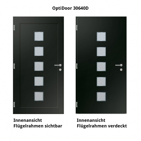 Haustür Aluminium RC2 OptiDoor Design 30640D Tiefschwarz 9005