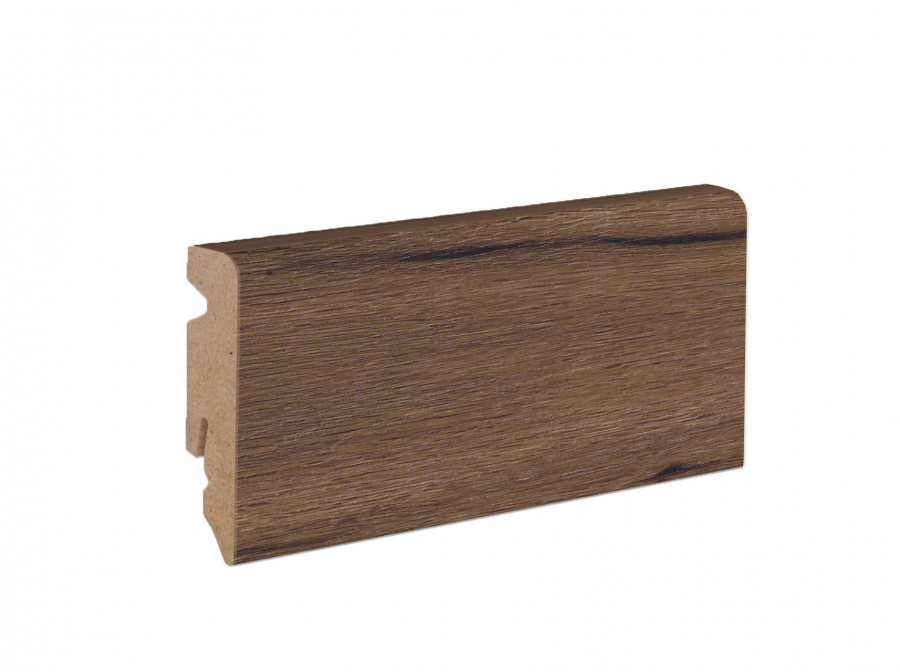 Musterstück Design-Fußleiste 58/15 MDF Asteiche Tabaco