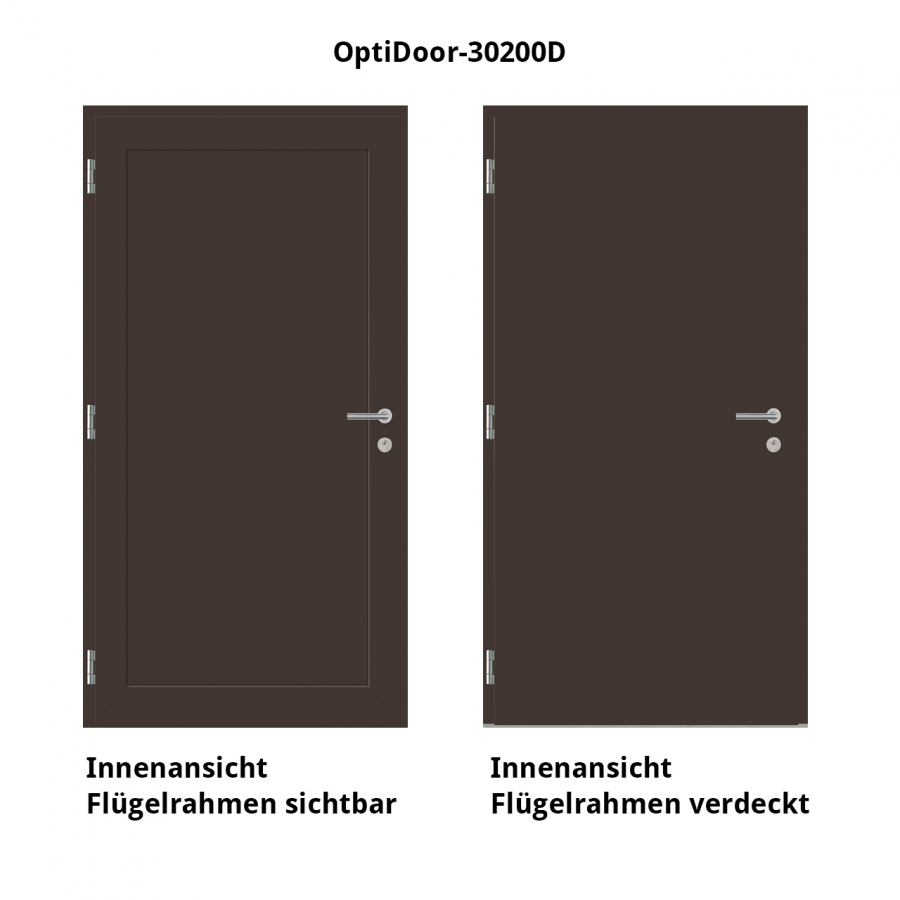 Haustür Aluminium RC2 OptiDoor Design 30200D Graubraun 8019