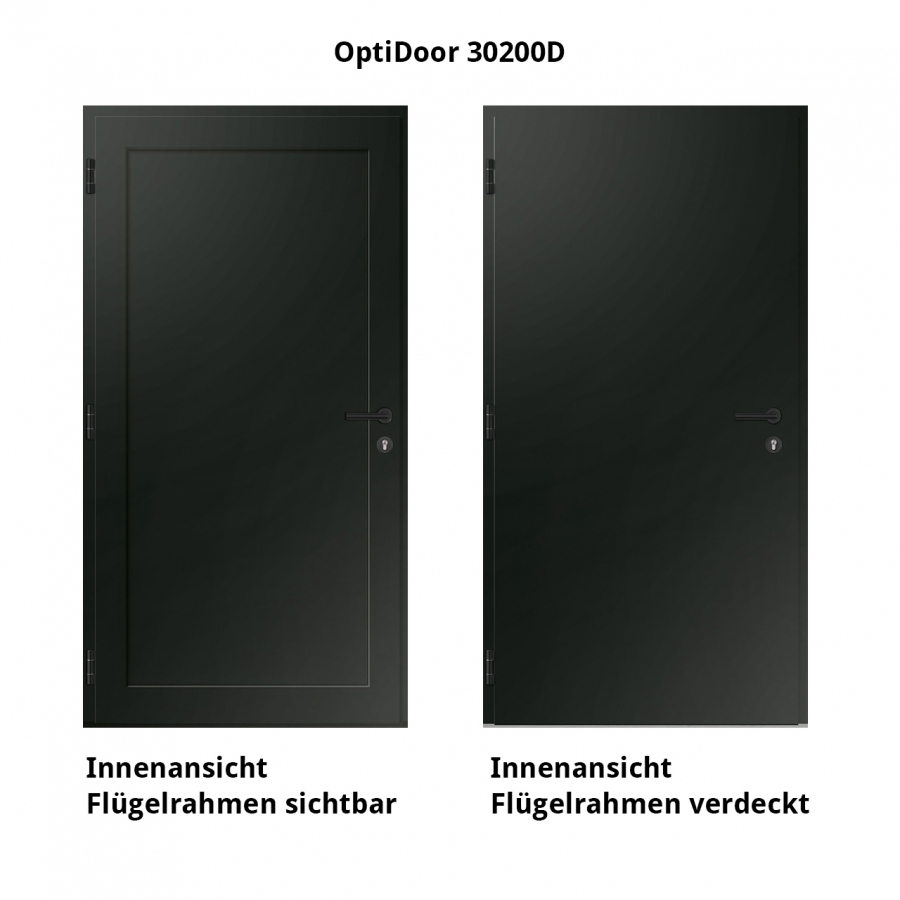 Haustür Aluminium RC2 OptiDoor Blackline 30200D Tiefschwarz 9005