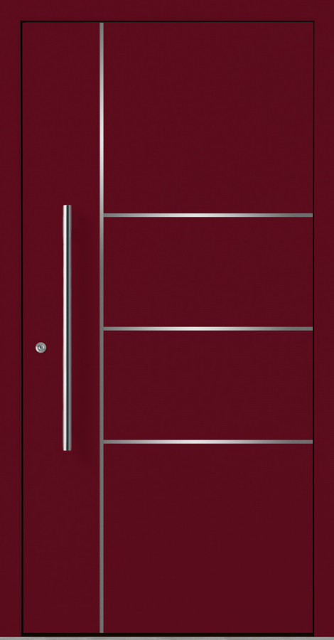 Haustür Aluminium RC2 OptiDoor Design 30200D Weinrot 3005