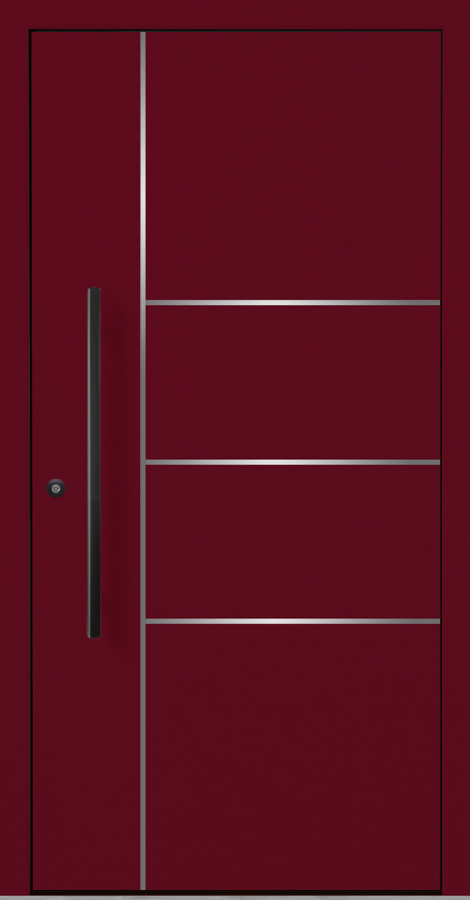 Haustür Aluminium RC2 OptiDoor Blackline 30200D Weinrot 3005