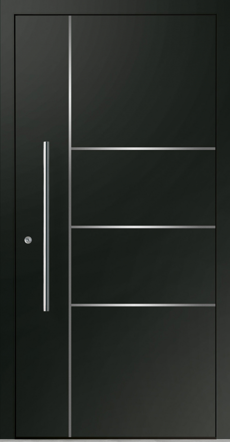 Haustür Aluminium RC2 OptiDoor Design 30200D Tiefschwarz 9005