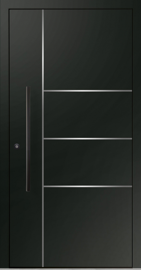 Haustür Aluminium RC2 OptiDoor Blackline 30200D Tiefschwarz 9005