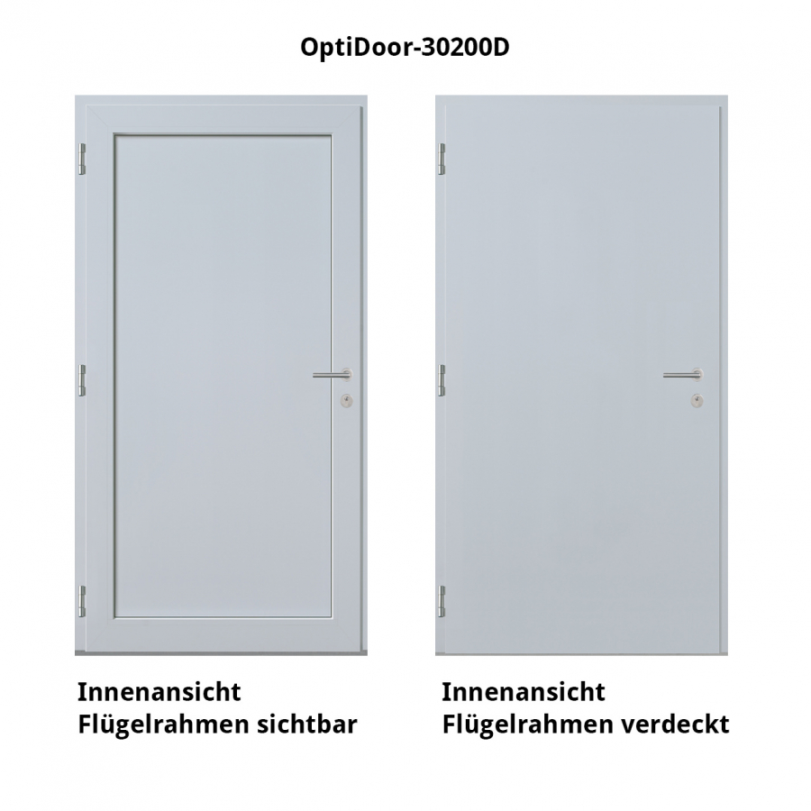 Haustür Aluminium RC2 OptiDoor Design 30200D Weißaluminium 9006