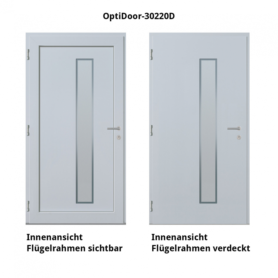 Haustür Aluminium RC2 OptiDoor Design 30220D Weißaluminium 9006